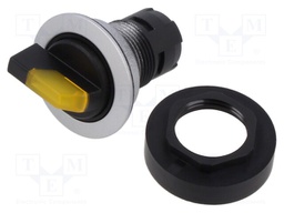 Switch: rotary; 22mm; Stabl.pos: 1; yes; Backlight colour: yellow