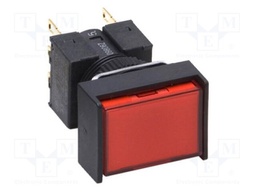 Switch: push-button; SPDT; red; IP40; Pushbutton: rectangular