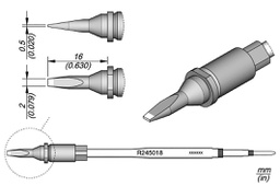 Tip; narrow spade; 2x0.5mm