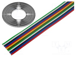 Wire: ribbon; stranded; Cu; 12x0,22mm2; unshielded; PVC; 300V; 50m