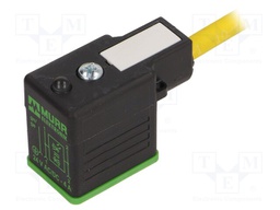 Valve connector; plug; Type: B; PIN: 3; 10mm; 4A; female; 24VDC; IP65