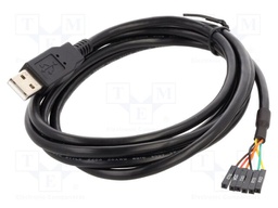 Cable; USB 2.0; USB A plug,1pin pin header x6; 1.8m; black; 26AWG