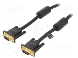 Cable; D-Sub 15pin HD plug,both sides; Len: 1m; black; Core: Cu
