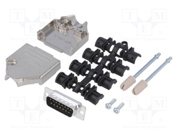 D-Sub; PIN: 15; plug; male; stamped and formed contacts; straight