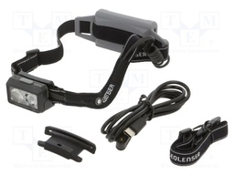 Torch: LED headtorch; 35h; 20lm,100lm,300lm,600lm; black; IP54