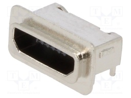 Socket; USB B micro; SMT; PIN: 5; horizontal; sealed; USB 2.0; IP67