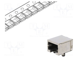 Socket; RJ45; PIN: 8; gold-plated; Layout: 8p8c; on PCBs; SMT