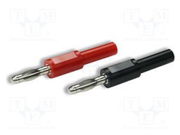 Connector: 4mm banana; adapter; 10A; 30VAC; 60VDC; black,red; 2pcs.