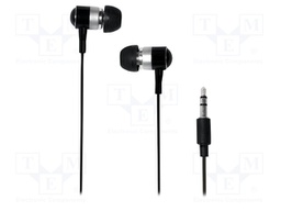 Headphones; black; Jack 3,5mm; 0.05÷18kHz; 109dB; 1.1m
