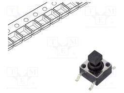 SWITCH, TACTILE SPST 50mA, SMD GULL WING