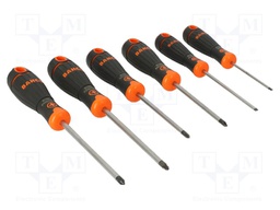 Kit: screwdrivers; Phillips,Pozidriv®,slot; BahcoFit; 6pcs.