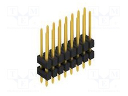 Connector: pin strips; pin header; male; PIN: 16; 2.54mm; THT; 2x8