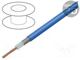 Wire: coaxial; RG58; 1x0,5mm2; stranded; Cu; 0.5mm2; PVC; blue; 100m