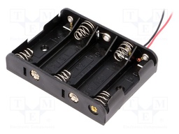 Holder; Leads: cables; Size: AA,R6; Batt.no: 5; Colour: black; 150mm