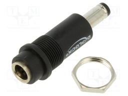 Adapter; DC 5,5/2,1 socket,DC 5,5/2,5 plug; black; straight