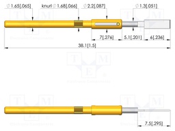 Test needle; Spring compression: 4mm; 5mm; 5A; steel; Ø: 2mm; flat