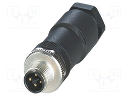Connector: M12; plug; PIN: 4; 63V; straight; IP67; screw terminal