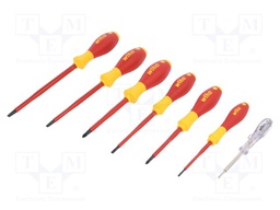 Screwdrivers; Pcs: 7; The set contains: voltage tester; insulated
