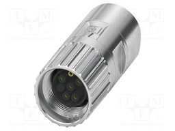 Connector: M17; plug; M17 PRO; PIN: 6; 630V; 14A; IP67; 5+PE; crimped