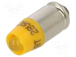 Indicator: LED; S5,7s,T1-3/4; yellow; plastic; 28VAC; 28VDC; 3mm