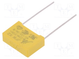 Capacitor: polypropylene; X2,suppression capacitor; 220nF; 15mm