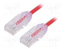 Patch cord; TX6-28™,U/UTP; 6; stranded; Cu; LSZH; red; Len: 1m; 28AWG