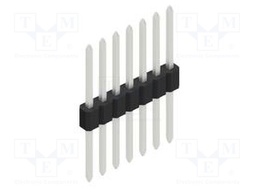 Connector: pin strips; pin header; male; PIN: 7; 1.27mm; THT; 1x7