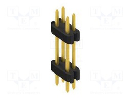 Connector: pin strips; pin header; male; PIN: 4; 1.27mm; THT; 2x2