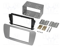 Radio mounting frame; Seat; 2 DIN; grey conamera (AS2)