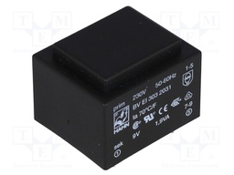 Transformer: encapsulated; 1.9VA; 230VAC; 9V; 211mA; Mounting: PCB