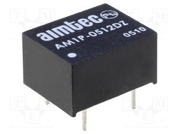 Converter: DC/DC; 1W; Uin: 4.5÷5.5V; Uout: 12VDC; Uout2: -12VDC; DIP8