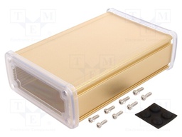 Enclosure: multipurpose; X: 115.1mm; Y: 169mm; Z: 51.6mm; golden