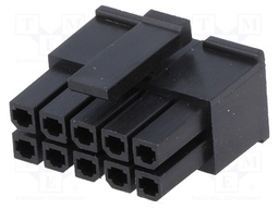 Plug; wire-board; female; 3mm; PIN: 10; w/o contacts; for cable; 5A