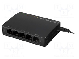 Switch Ethernet; PnP,LED status indicator,PoE (PoE); black