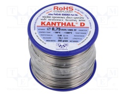 Resistance wire; 3.06Ω/m; -100÷1300°C; 0.25kg; Øout: 0.75mm; 22SWG