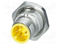 Connector: M12; socket; PIN: 4; male; 250V; straight; THT; A code