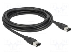 Cable; FireWire 6pin plug,both sides; 3m; black; Øcable: 6mm