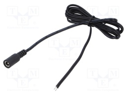Cable; 2x0.5mm2; DC 5,5/2,5 socket; straight; black-gray,black