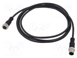 Cable: for sensors/automation; PIN: 5; M12-M12; 2m; plug; plug; 60V