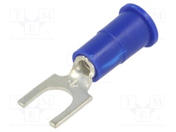 Fork terminal; M4,5; Ø: 4.98mm; crimped; for cable; insulated; blue