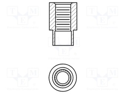 Screwed spacer sleeve; 4.34mm; Int.thread: UNC6-32; cylindrical