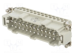 Connector: HDC; male; HE; PIN: 24; 24+PE; size 8; 16A; 500V; for cable