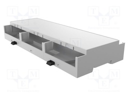 Enclosure: for DIN rail mounting; ABS + PC; grey
