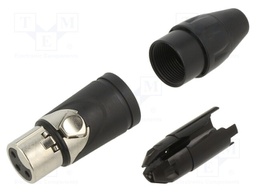 Plug; XLR; female; PIN: 3; straight; for cable; soldering; tinned
