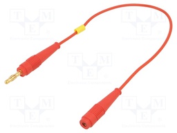Extension cable; 19A; red; gold-plated; 0.25m; Insulation: PVC