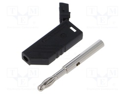 Connector: 4mm banana; plug; 24A; 30VAC; 60VDC; black; 1.5mm2