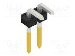Connector: pin strips; pin header; male; PIN: 2; 2.54mm; THT; 1x2