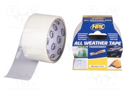 Tape: duct; W: 48mm; L: 5m; D: 0.18mm; transparent; acrylic; max.80°C