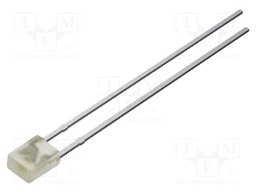 LED; white cold; rectangular; 2x3x4mm; bipolar; 500mcd; 100°; 30mA