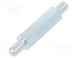 Screwed spacer sleeve; 40mm; Ext.thread: M8; hexagonal; steel